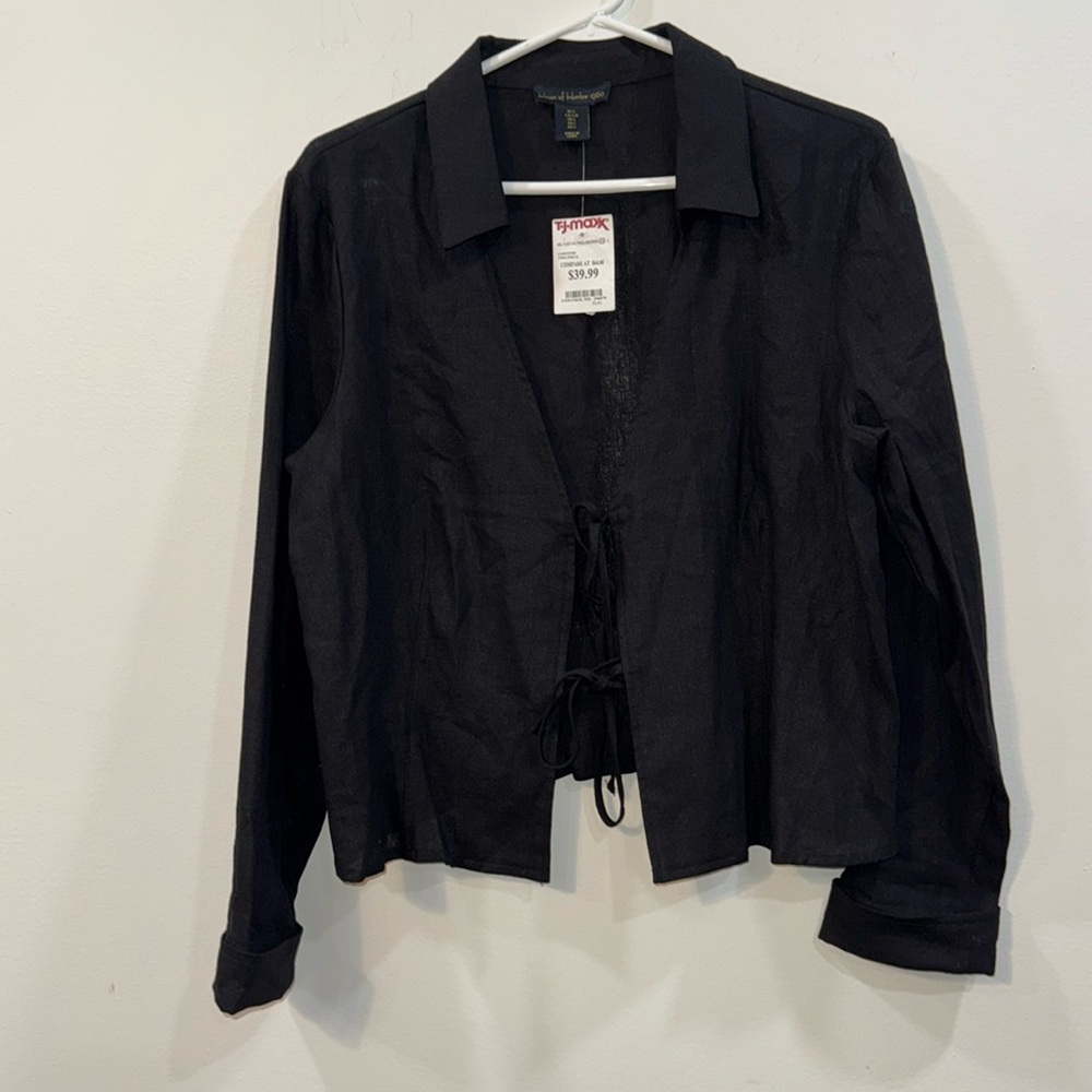 Black Front Tie Top - Picture 5 of 11